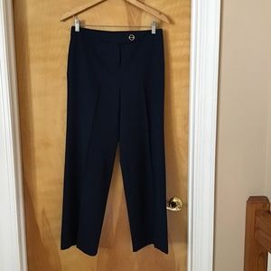 Navy slacks.